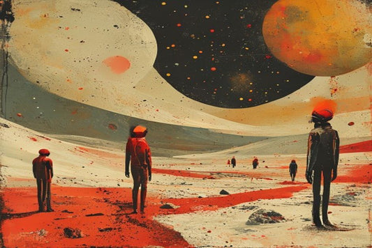 An abstract representation of isolation and absurdity as experienced by colonists on Mars.