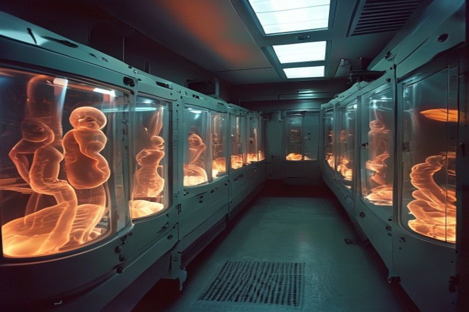 Cryogenic storage facility for human embryos destined for Mars.