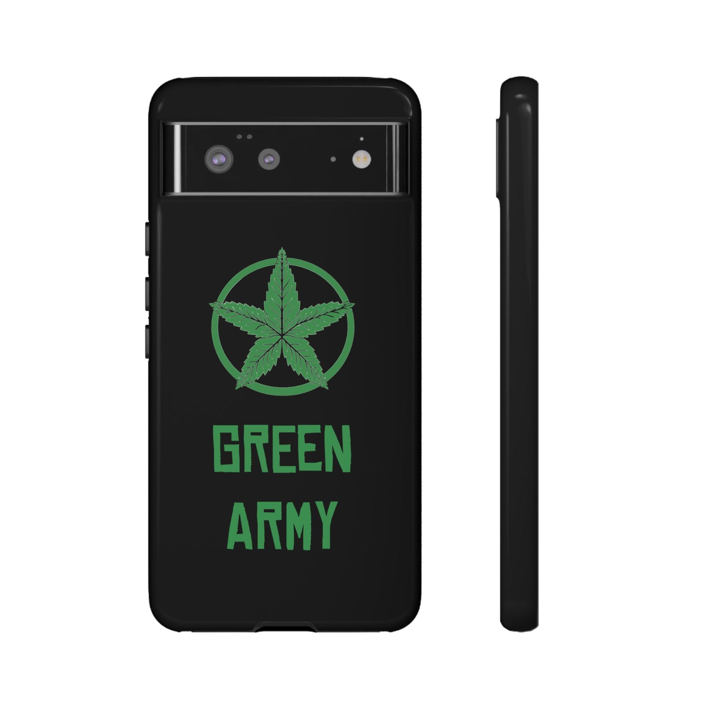 Black Full Green Army Star Leaf Tough Cases