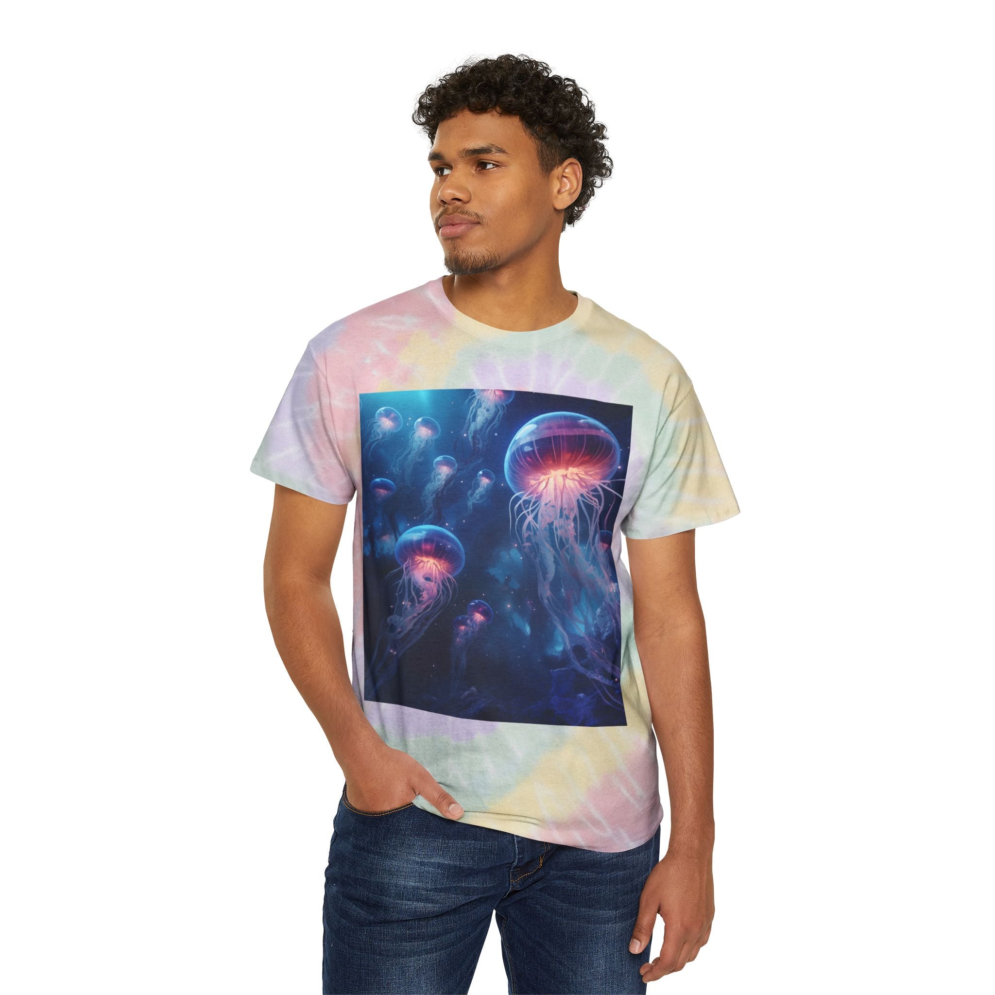 Jellyfish in Space Tie-Dye Tee, Spiral