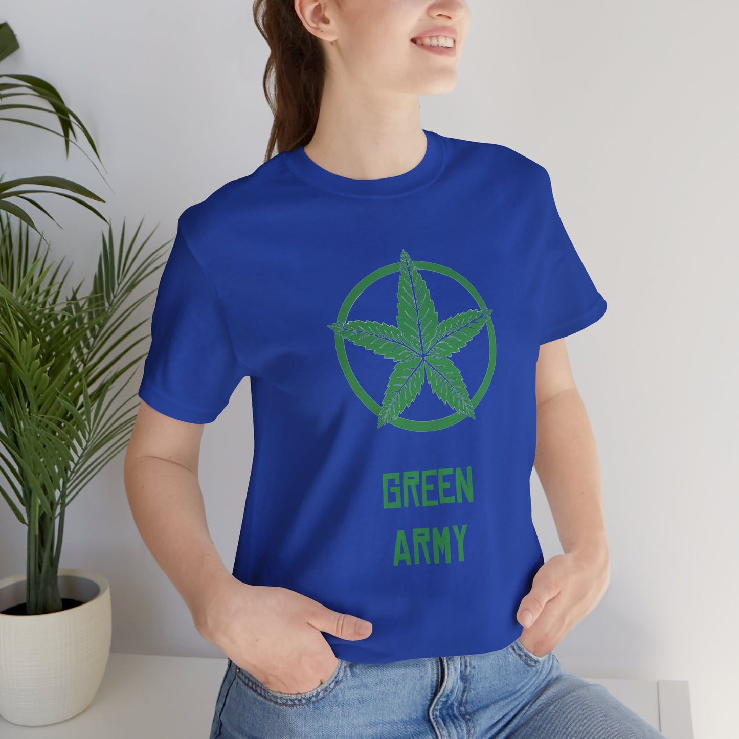 Green Army Star Unisex Jersey Short Sleeve Tee