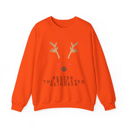 Red Eyed Reindeer Unisex Heavy Blend Crewneck Sweatshirt