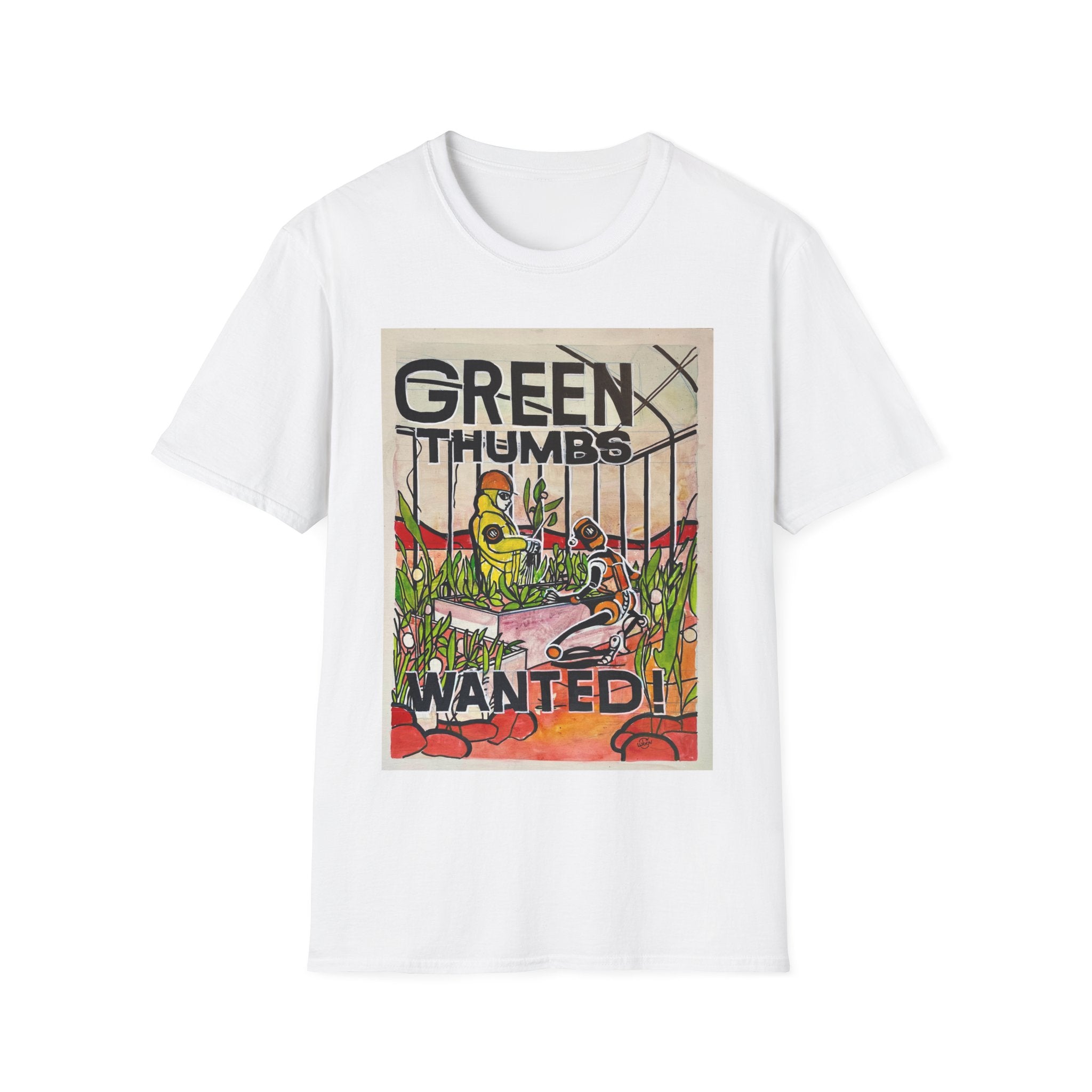 Martian Green Thumbs Unisex Softstyle T-Shirt
