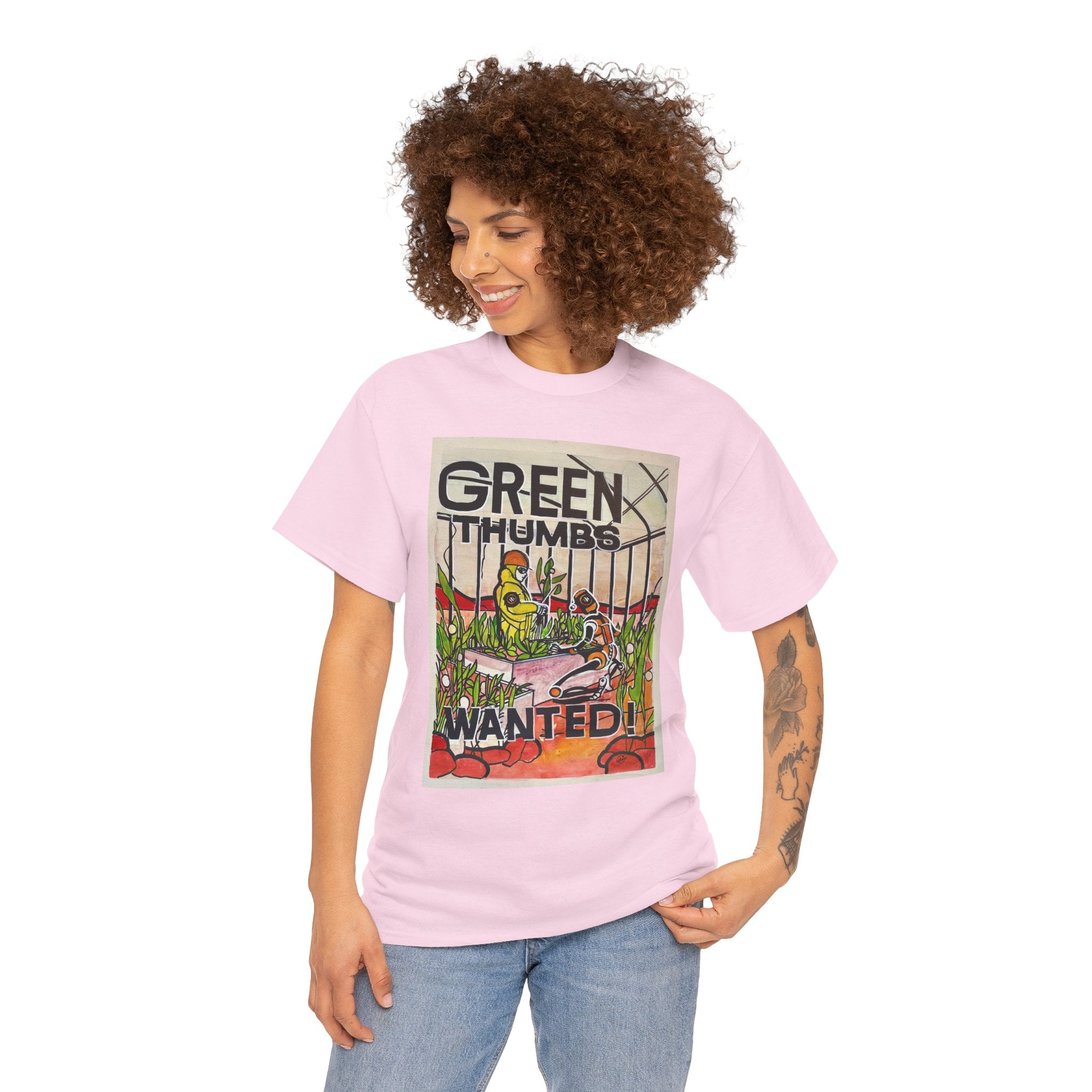 Martian Green Thumbs Unisex Heavy Cotton Tee