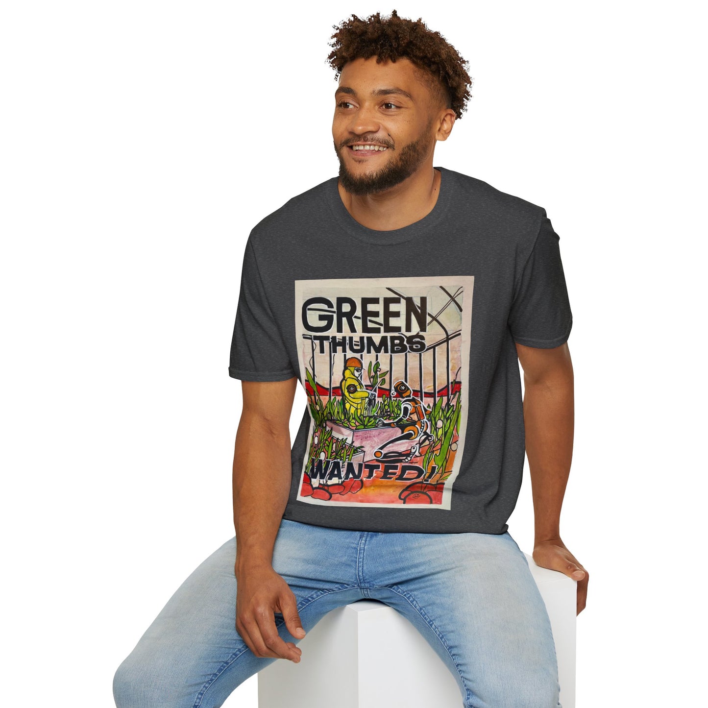 Martian Green Thumbs Unisex Softstyle T-Shirt