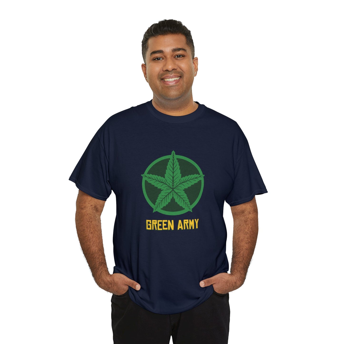 Green Army Star Logo Unisex Heavy Cotton Tee