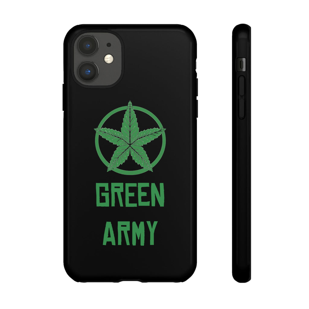 Black Full Green Army Star Leaf Tough Cases