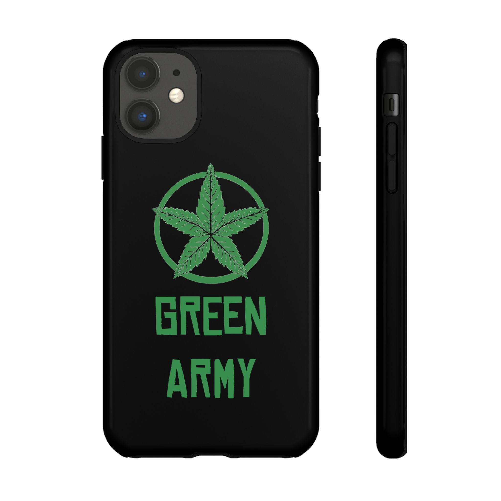 Black Full Green Army Star Leaf Tough Cases