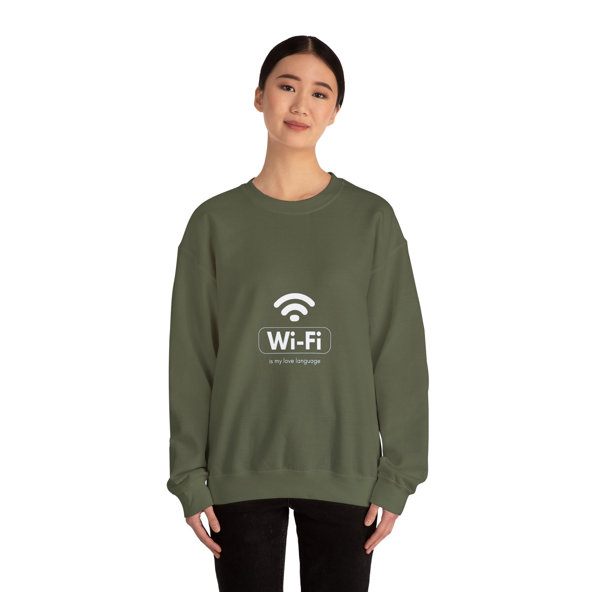 Wi-Fi Love Language Sweatshirt - Unisex Heavy Blend Crewneck