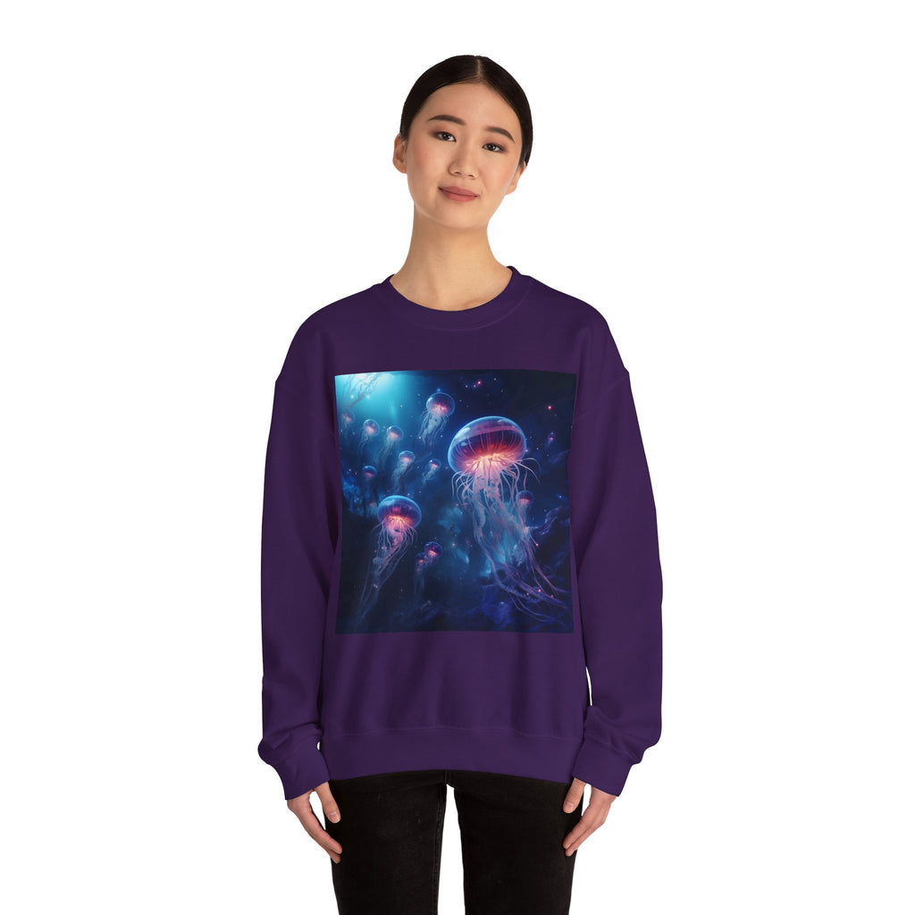 Jellyfish in Space Unisex Heavy Blend Crewneck Sweatshirt