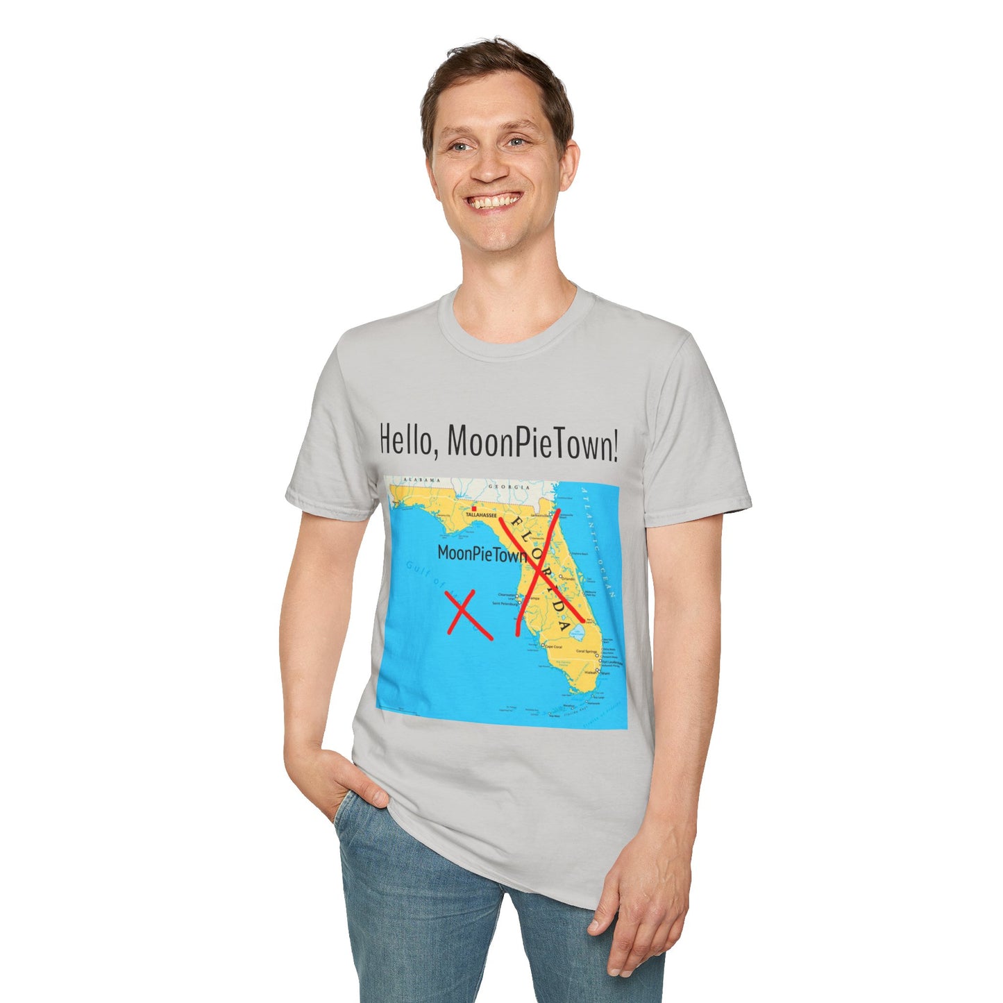 Hello MoonPieTown Unisex T-Shirt - Fun Florida Map Design