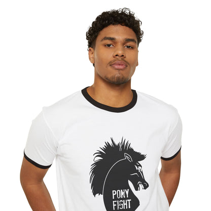 Pony Fight v3 Unisex Cotton Ringer T-Shirt