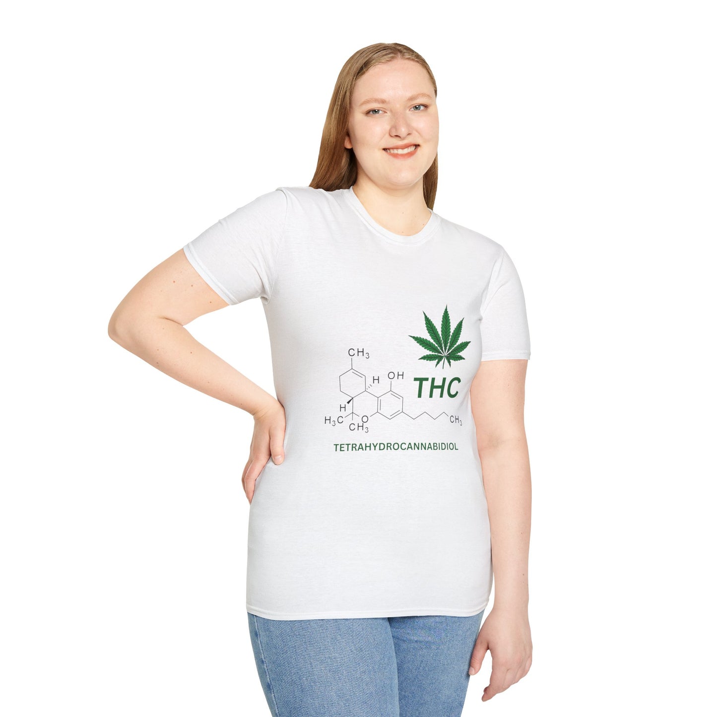 THC Molecule Unisex Softstyle T-Shirt