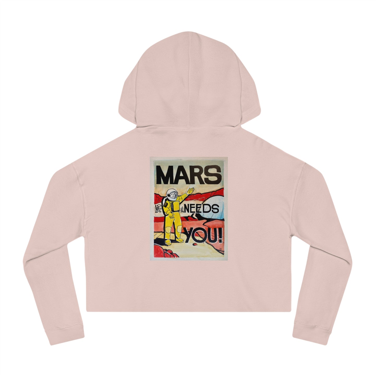 Mars Needs You Stylish Women’s Cropped Hooded Sweatshirt - 'Greetings From Maaz' & 'Mars Needs You' Design