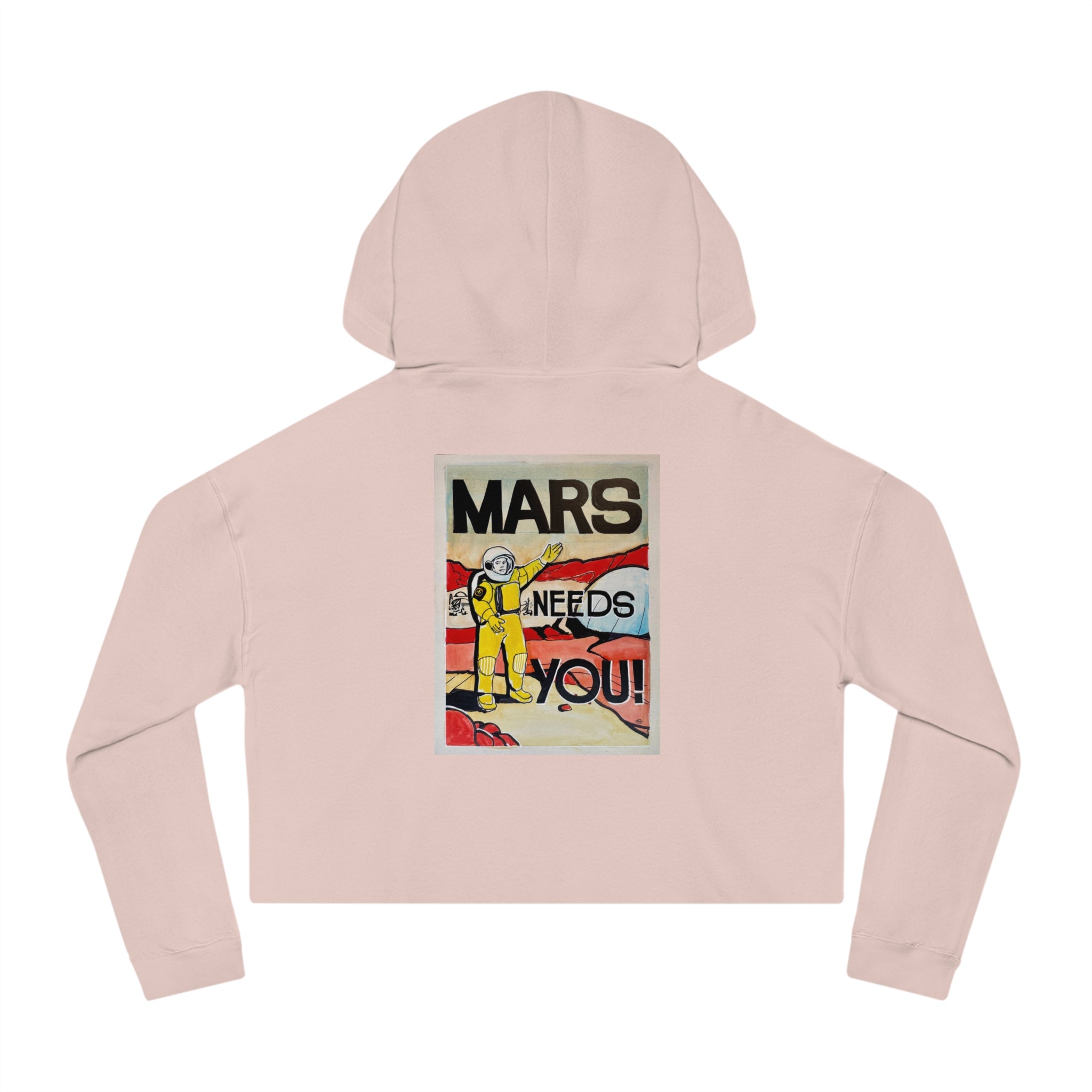 Mars Needs You Stylish Women’s Cropped Hooded Sweatshirt - 'Greetings From Maaz' & 'Mars Needs You' Design