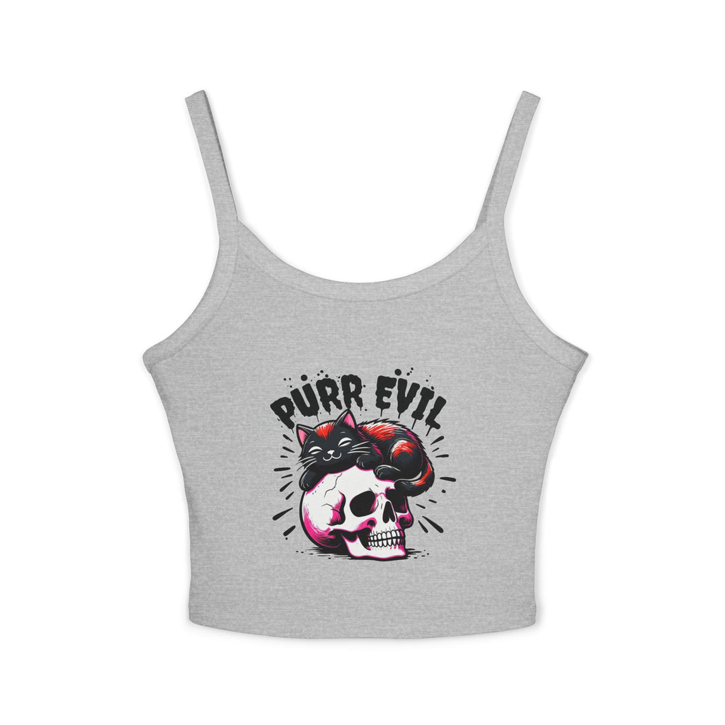 Purr Evil Cat Graphic Women's Spaghetti Strap Tank Top