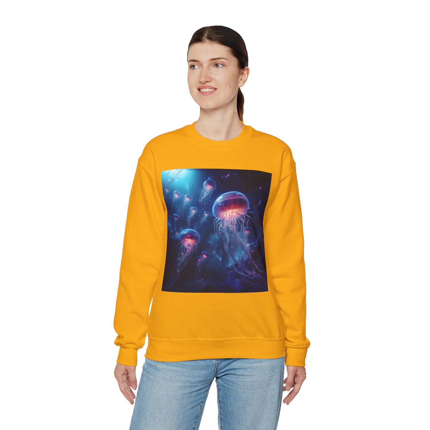 Jellyfish in Space Unisex Heavy Blend Crewneck Sweatshirt