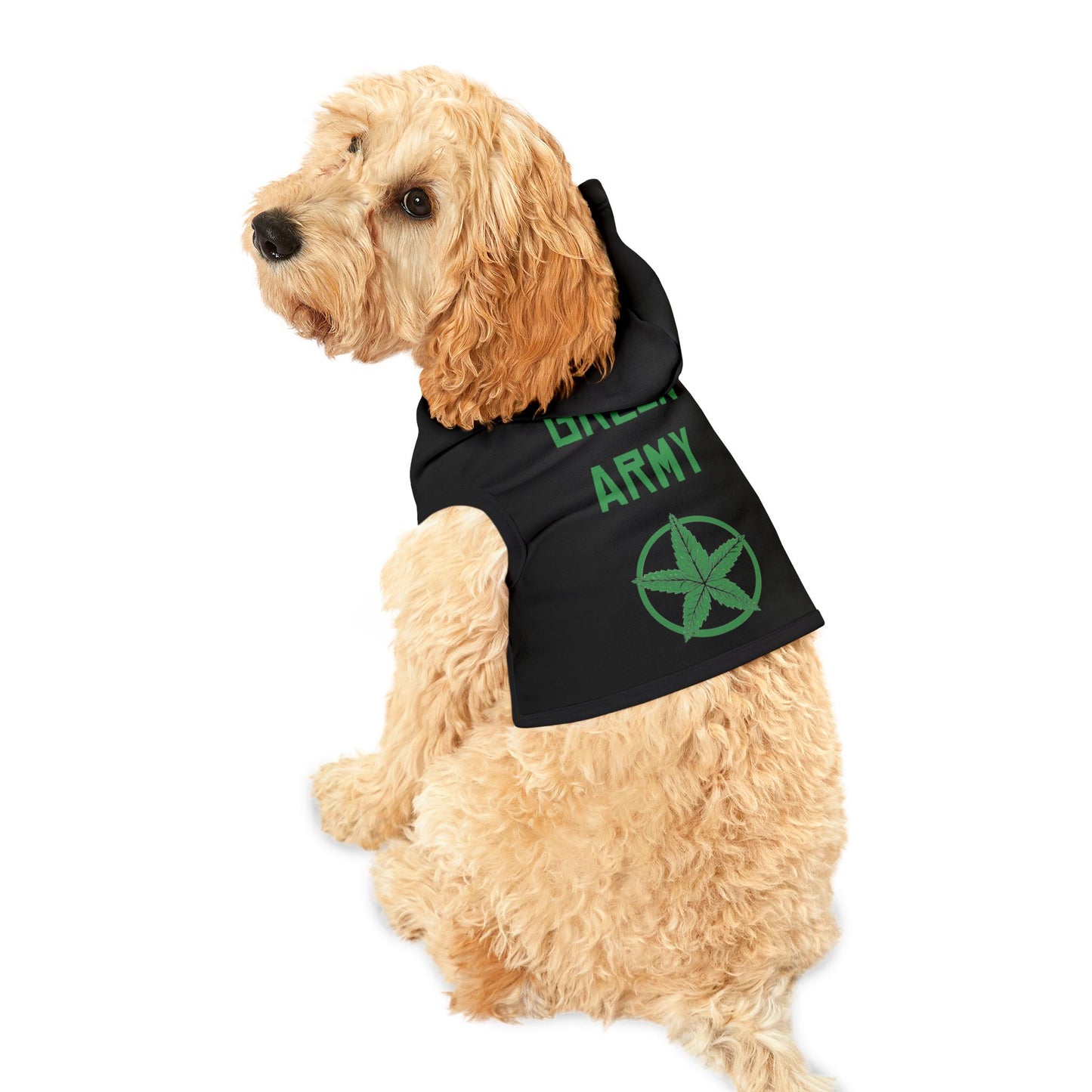 Green Army Dog Hoodie