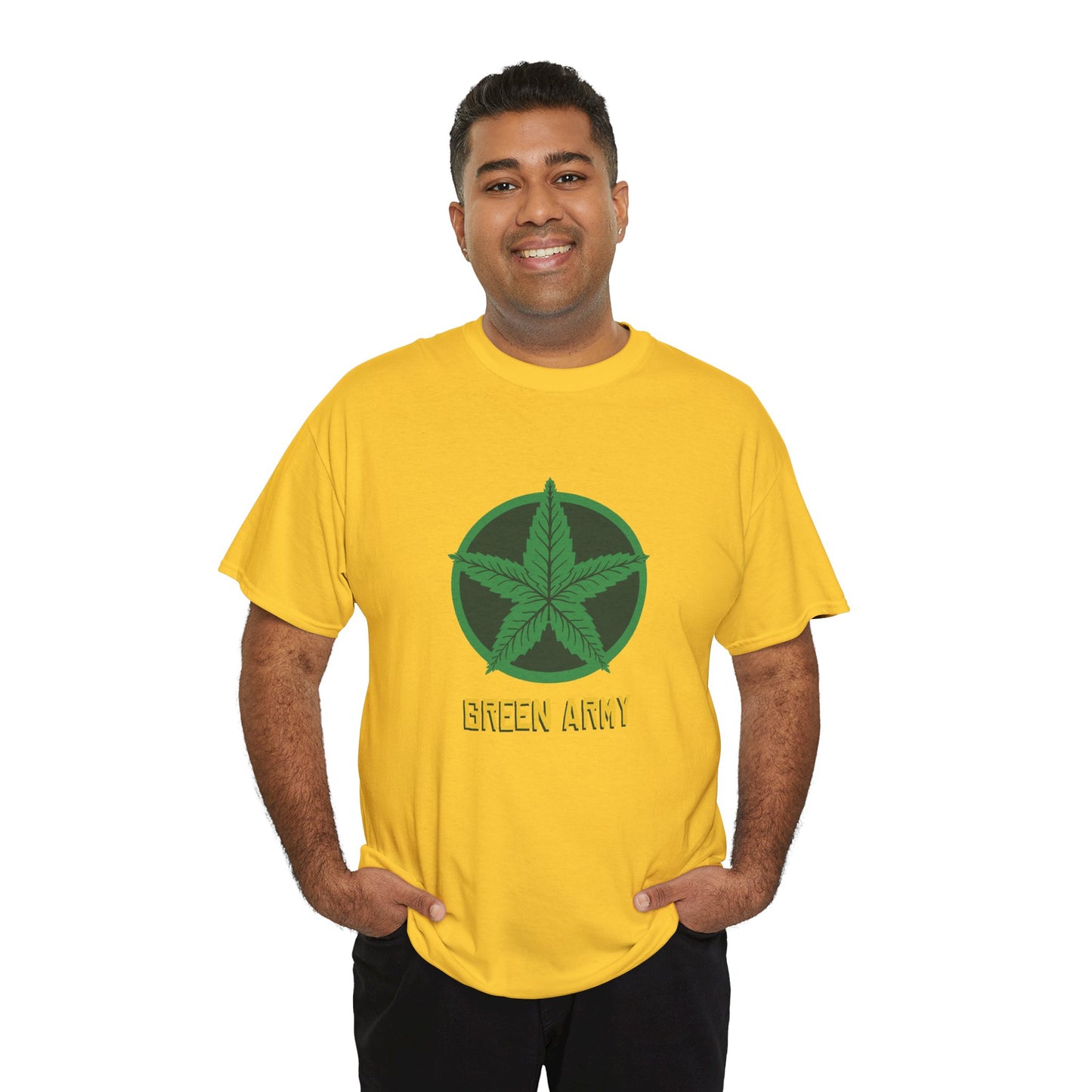 Green Army Star Logo Unisex Heavy Cotton Tee