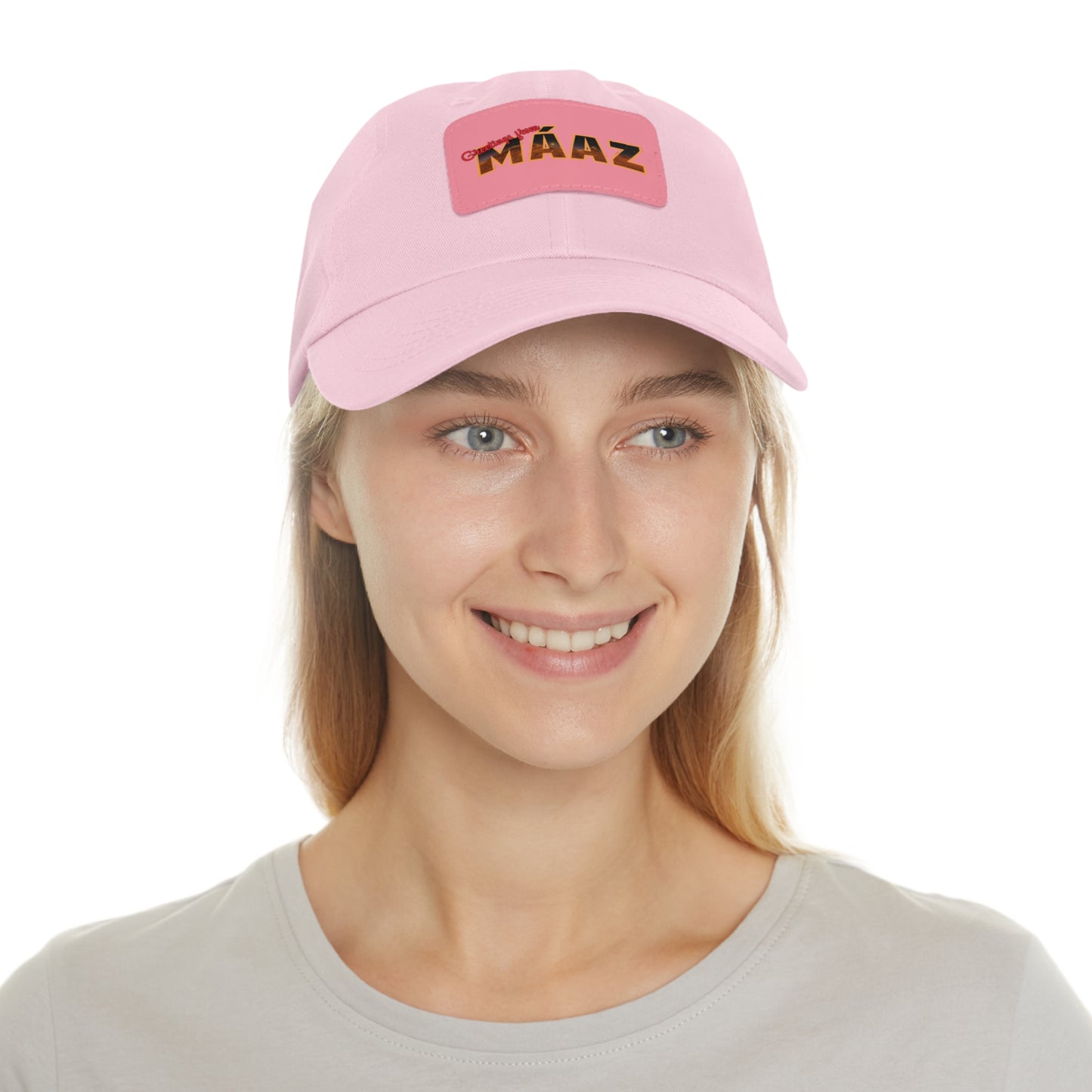 Greetings from Máaz Dad Hat with Leather Patch (Rectangle)