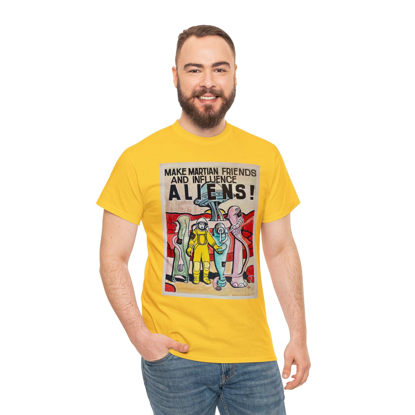 Mars Aliens Unisex Heavy Cotton Tee