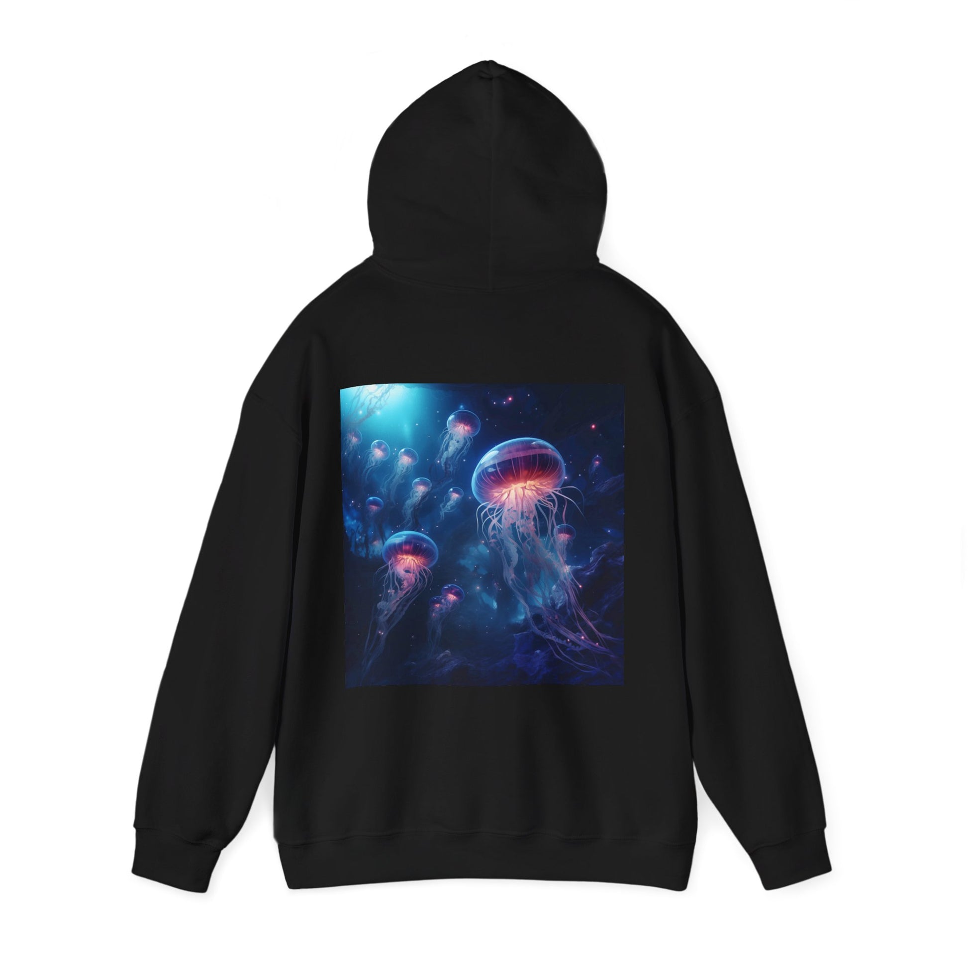 Jellyfish in Space Back Unisex Heavy Blend Hooded Sweatshirt
