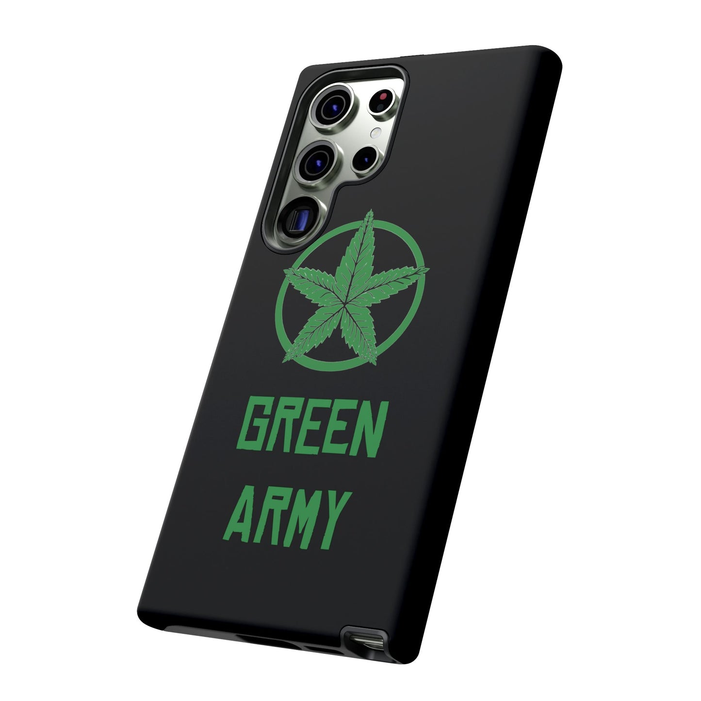 Black Full Green Army Star Leaf Tough Cases