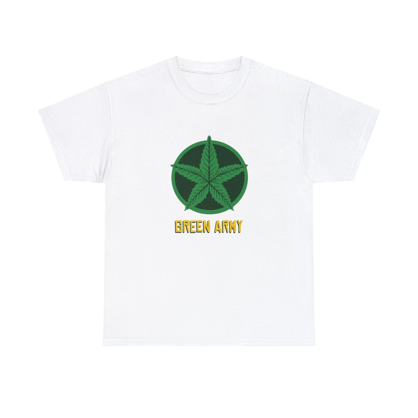 Green Army Star Logo Unisex Heavy Cotton Tee