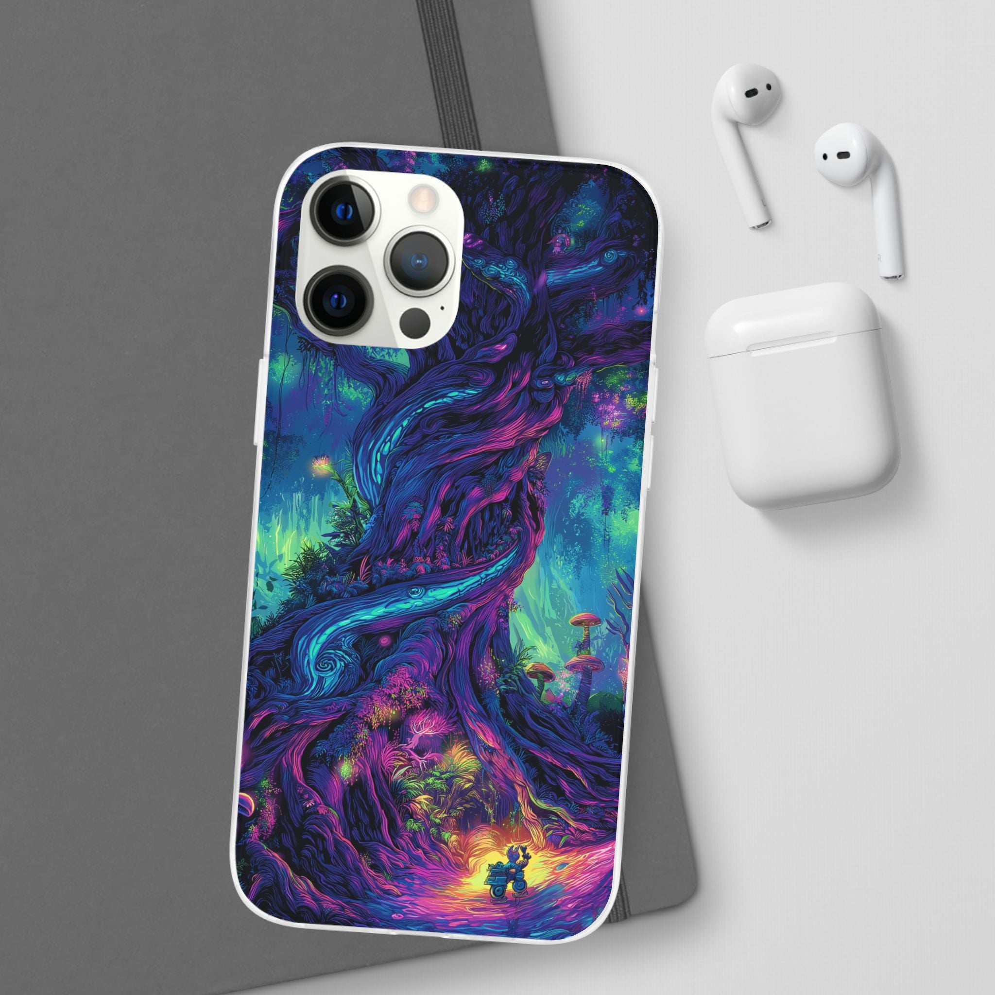 Psychedelic Tree Vibrant Fantasy Flexi Case - Enchanted Forest Design