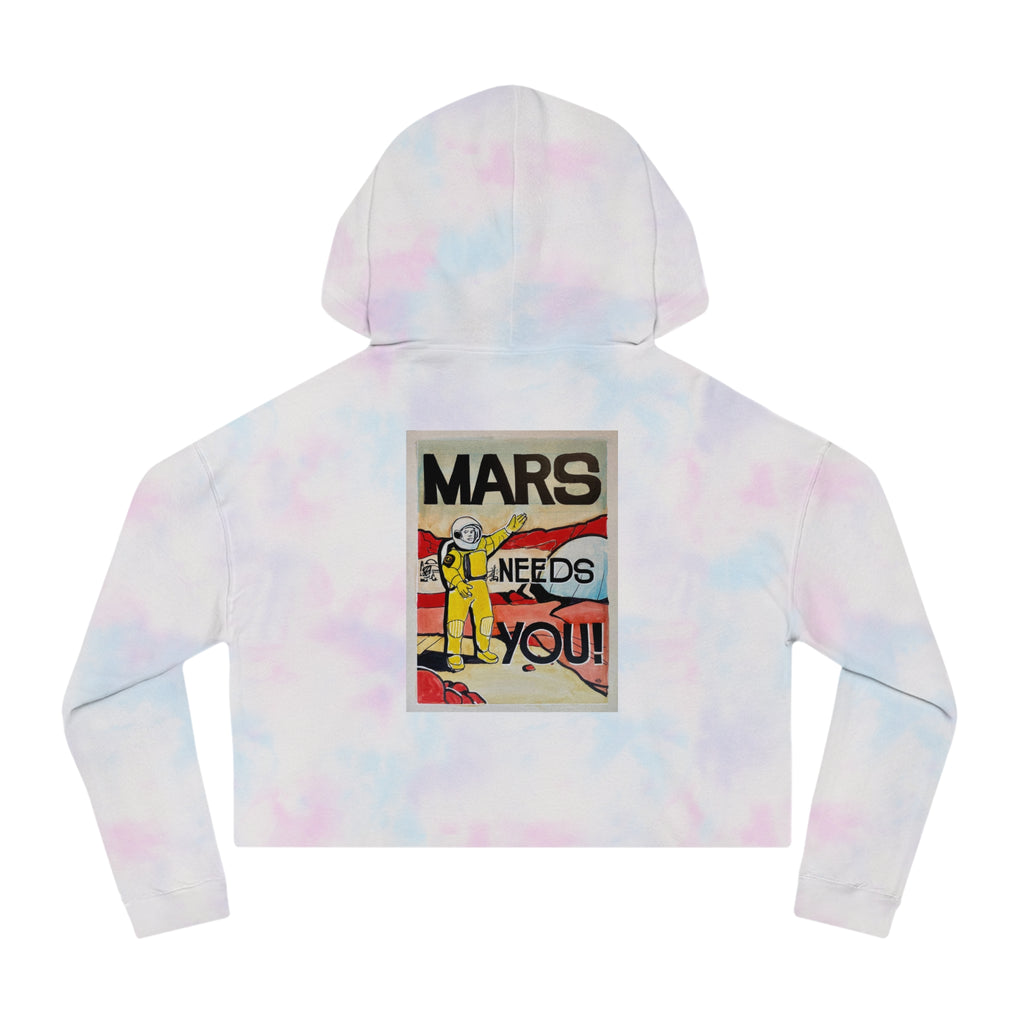 Mars Needs You Stylish Women’s Cropped Hooded Sweatshirt - 'Greetings From Maaz' & 'Mars Needs You' Design