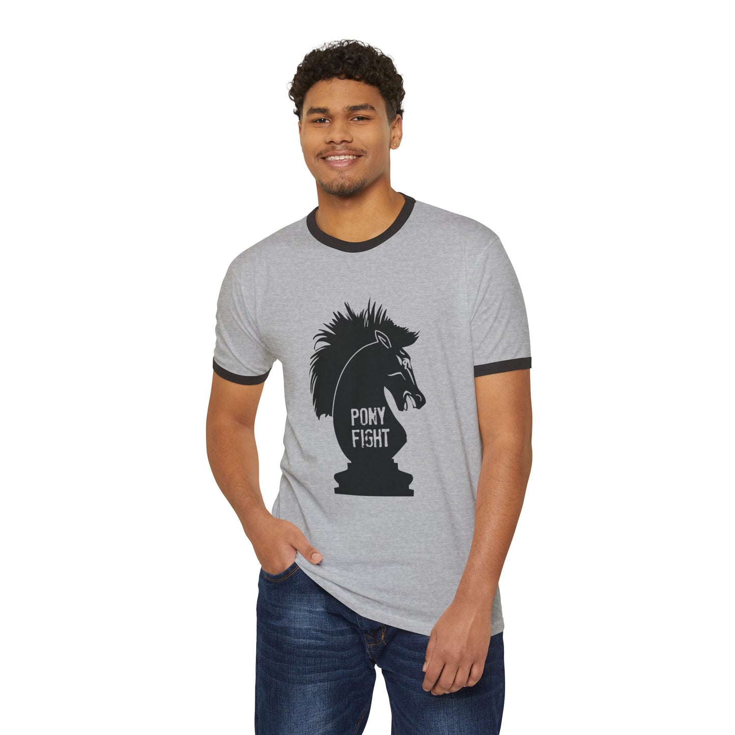 Pony Fight v3 Unisex Cotton Ringer T-Shirt