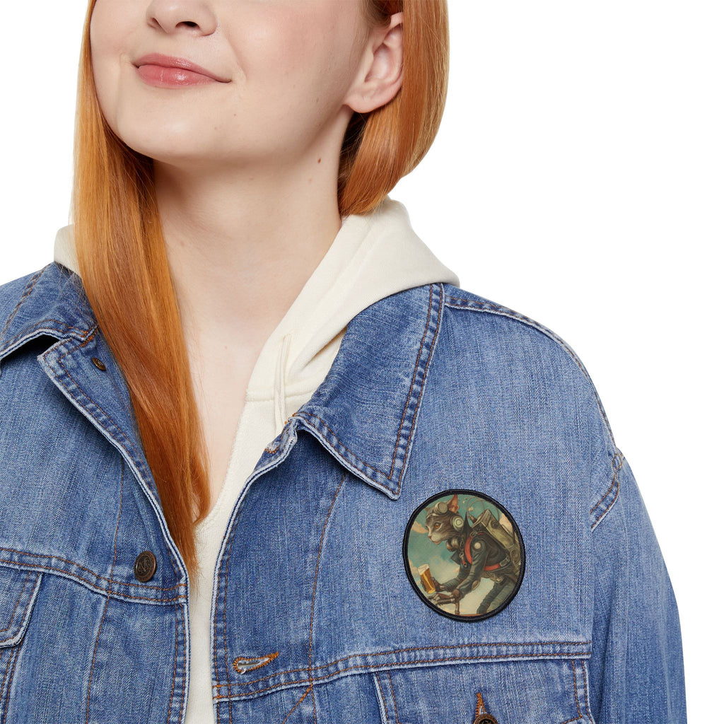 Cat Robot Bike Iron-On Patches