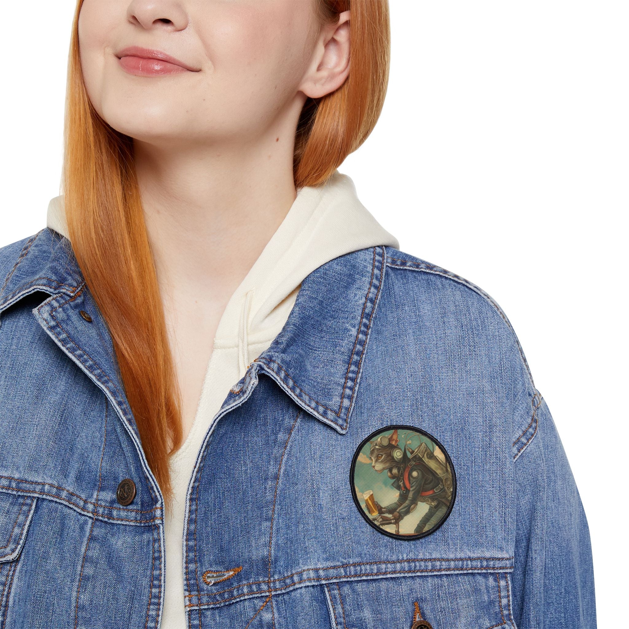 Cat Robot Bike Iron-On Patches