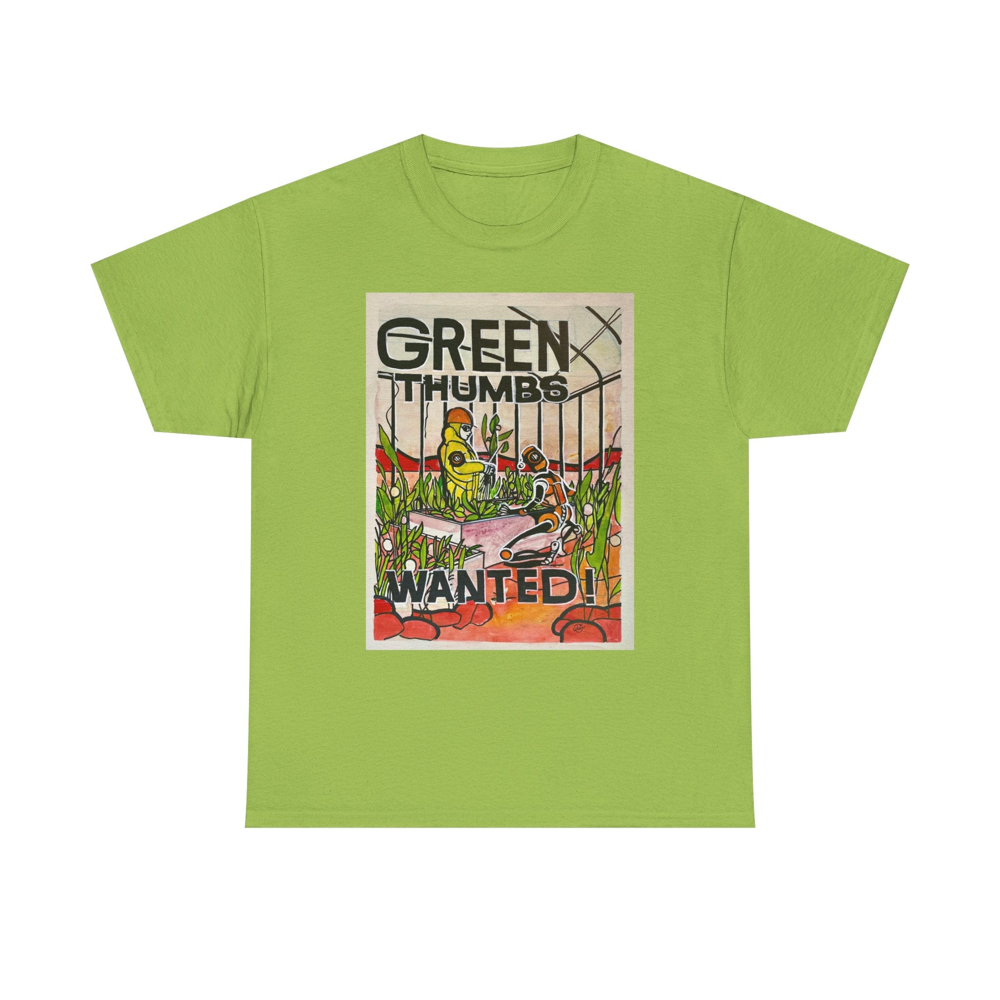 Martian Green Thumbs Unisex Heavy Cotton Tee