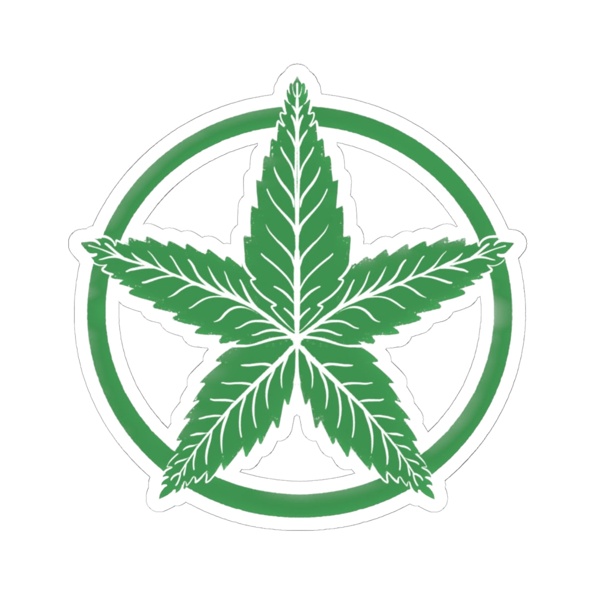 Green Army Star Kiss-Cut Stickers