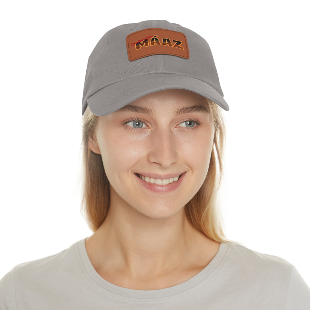 Greetings from Máaz Dad Hat with Leather Patch (Rectangle)