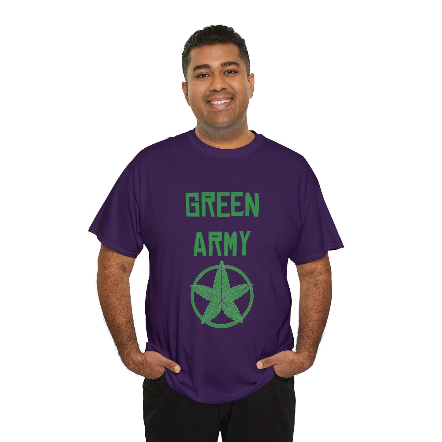 Green Army Star Leaf Unisex Heavy Cotton Tee