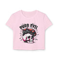 Purr Evil Women's Baby Tee - Cute Cat Graphic Tee