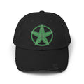 Green Army Leaf Unisex Distressed Cap