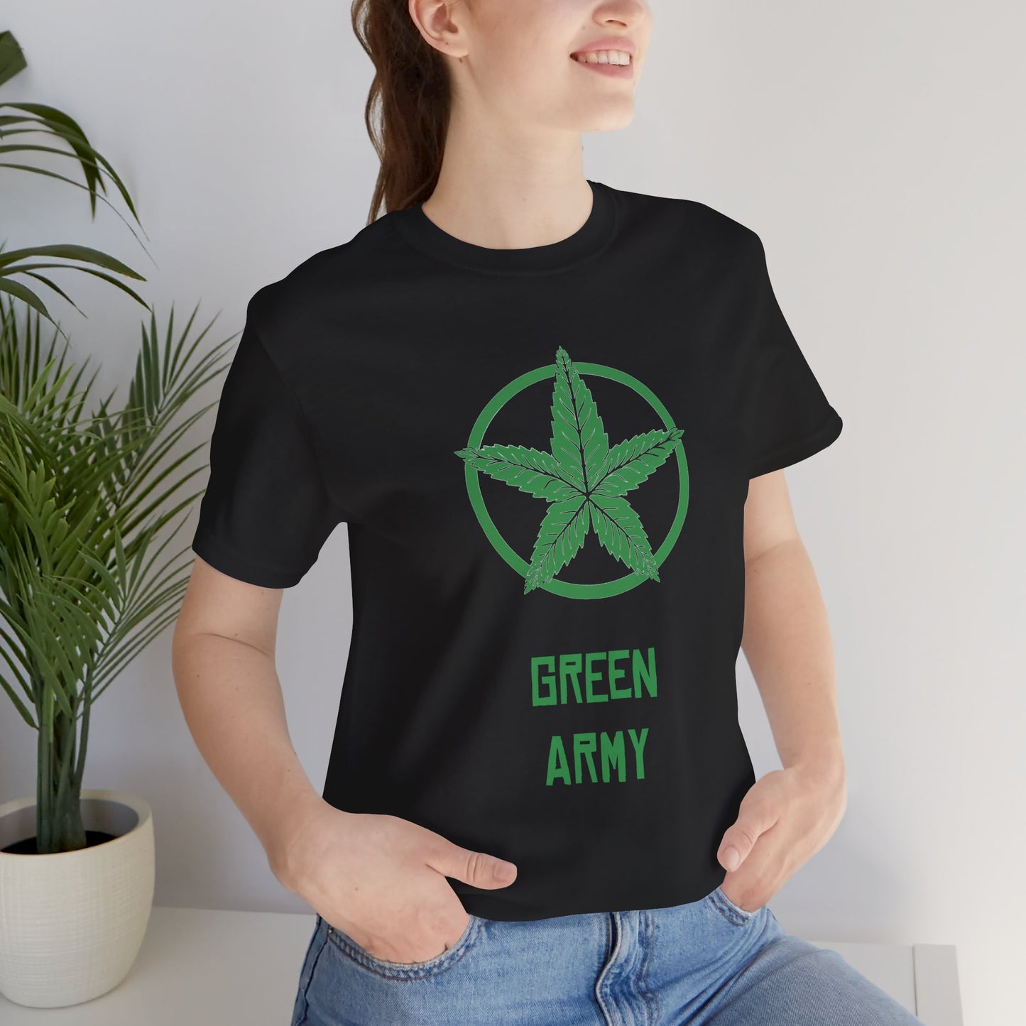 Green Army Star Unisex Jersey Short Sleeve Tee