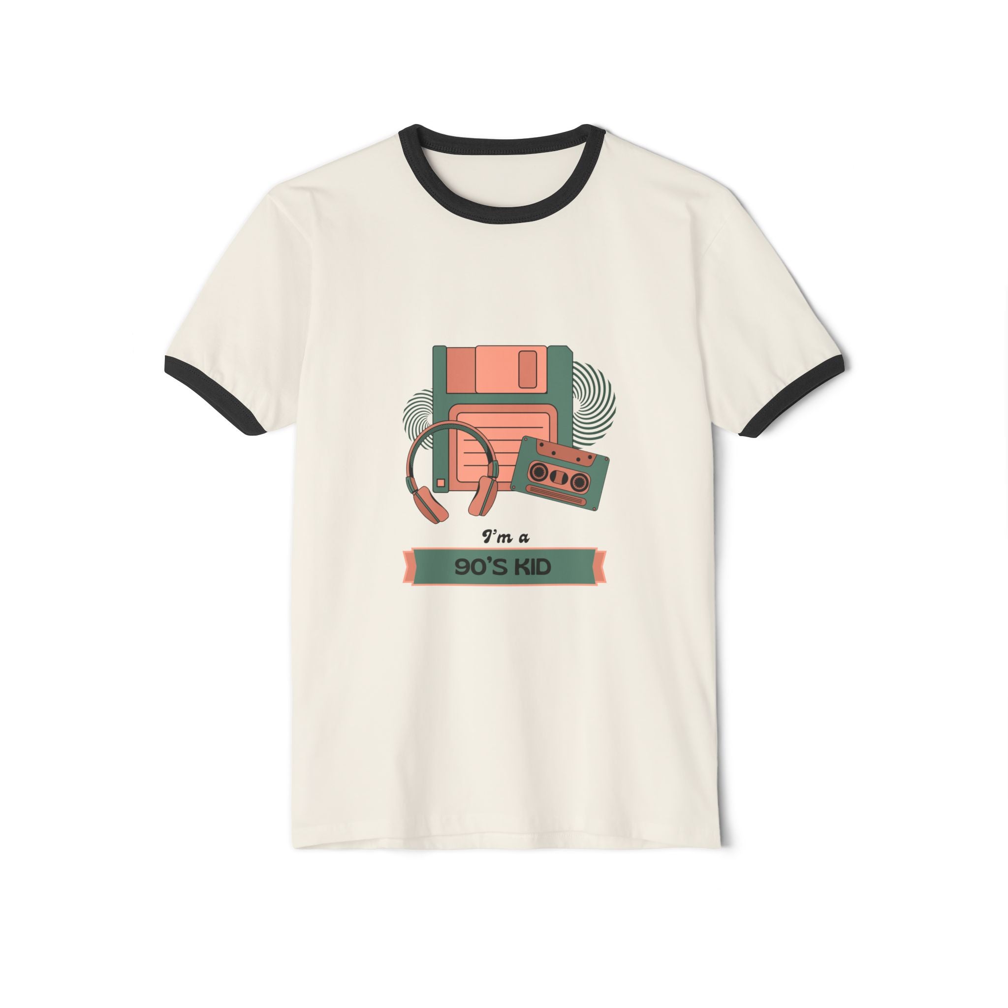 90's Kid Unisex Cotton Ringer T-Shirt - Retro Style Tee for Nostalgic Vibes