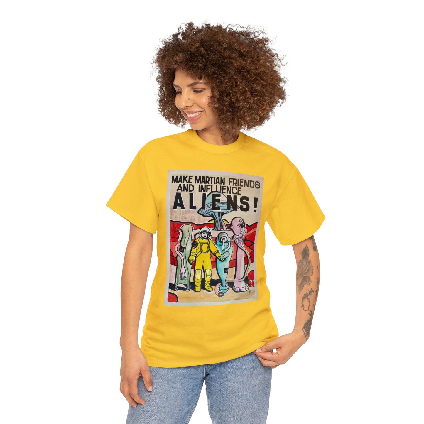 Mars Aliens Unisex Heavy Cotton Tee