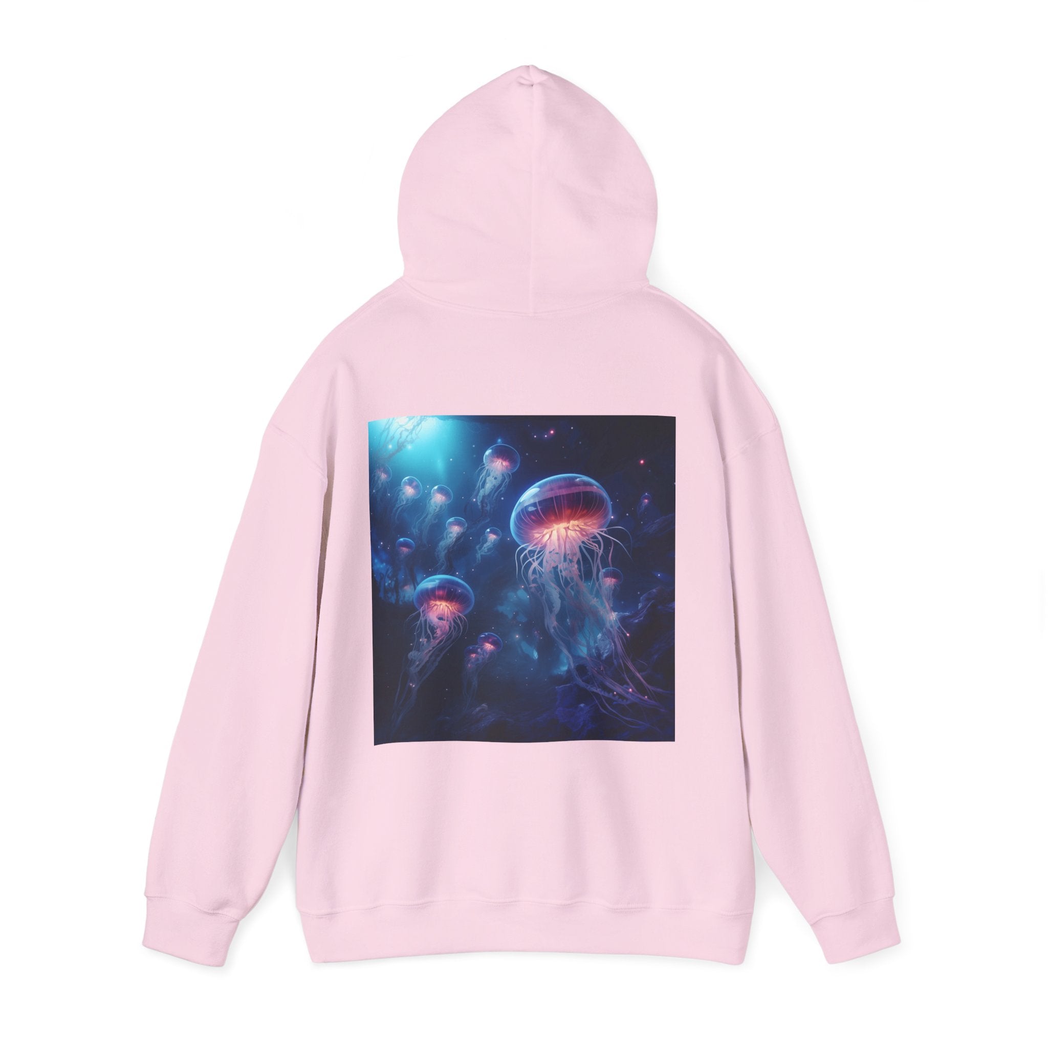 Jellyfish in Space Back Unisex Heavy Blend Hooded Sweatshirt