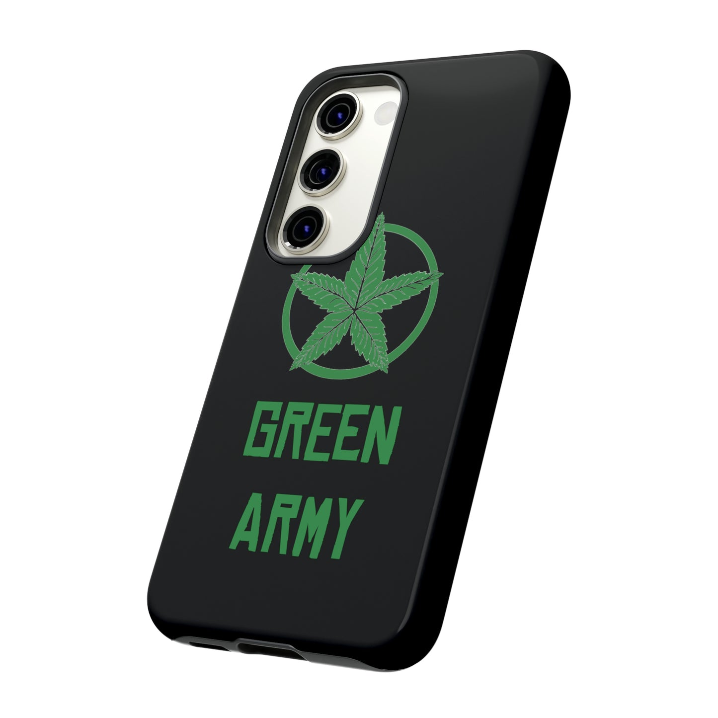 Black Full Green Army Star Leaf Tough Cases