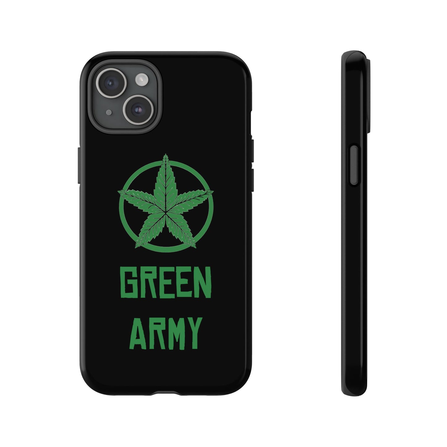 Black Full Green Army Star Leaf Tough Cases