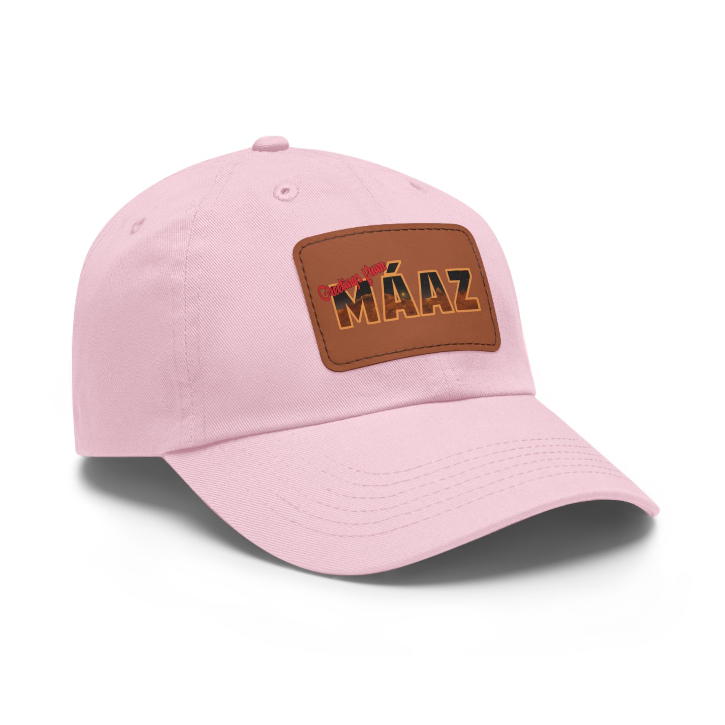Greetings from Máaz Dad Hat with Leather Patch (Rectangle)