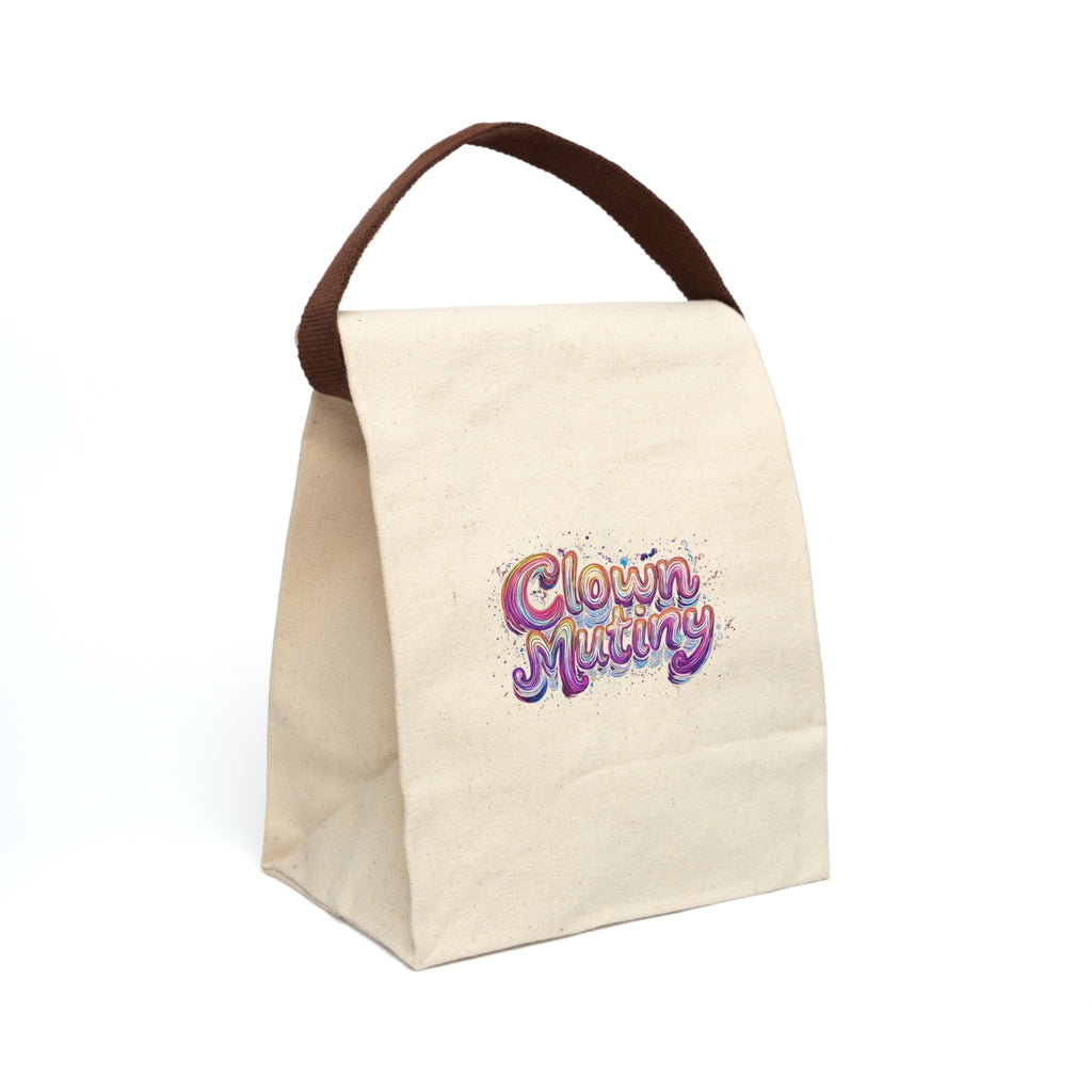 Whimsical Canvas Lunch Bag - 'Clown Mutiny' Design