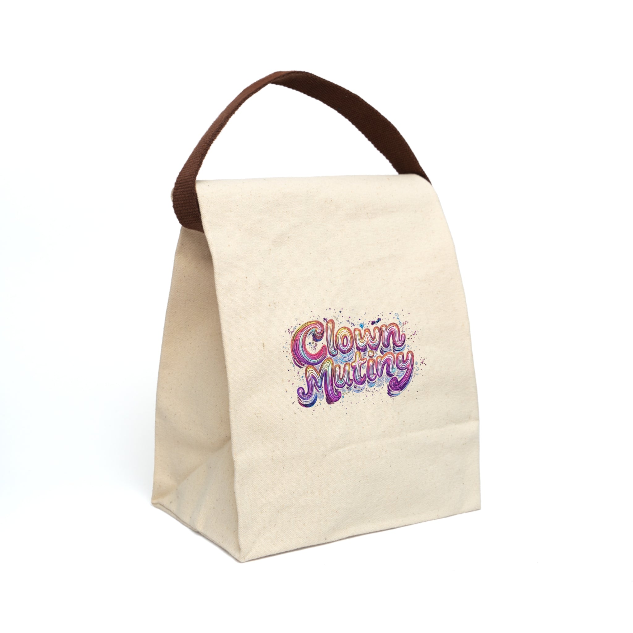 Whimsical Canvas Lunch Bag - 'Clown Mutiny' Design