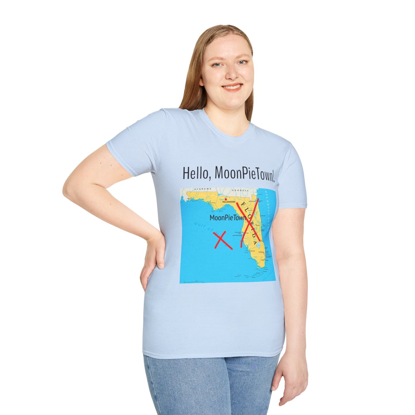 Hello MoonPieTown Unisex T-Shirt - Fun Florida Map Design