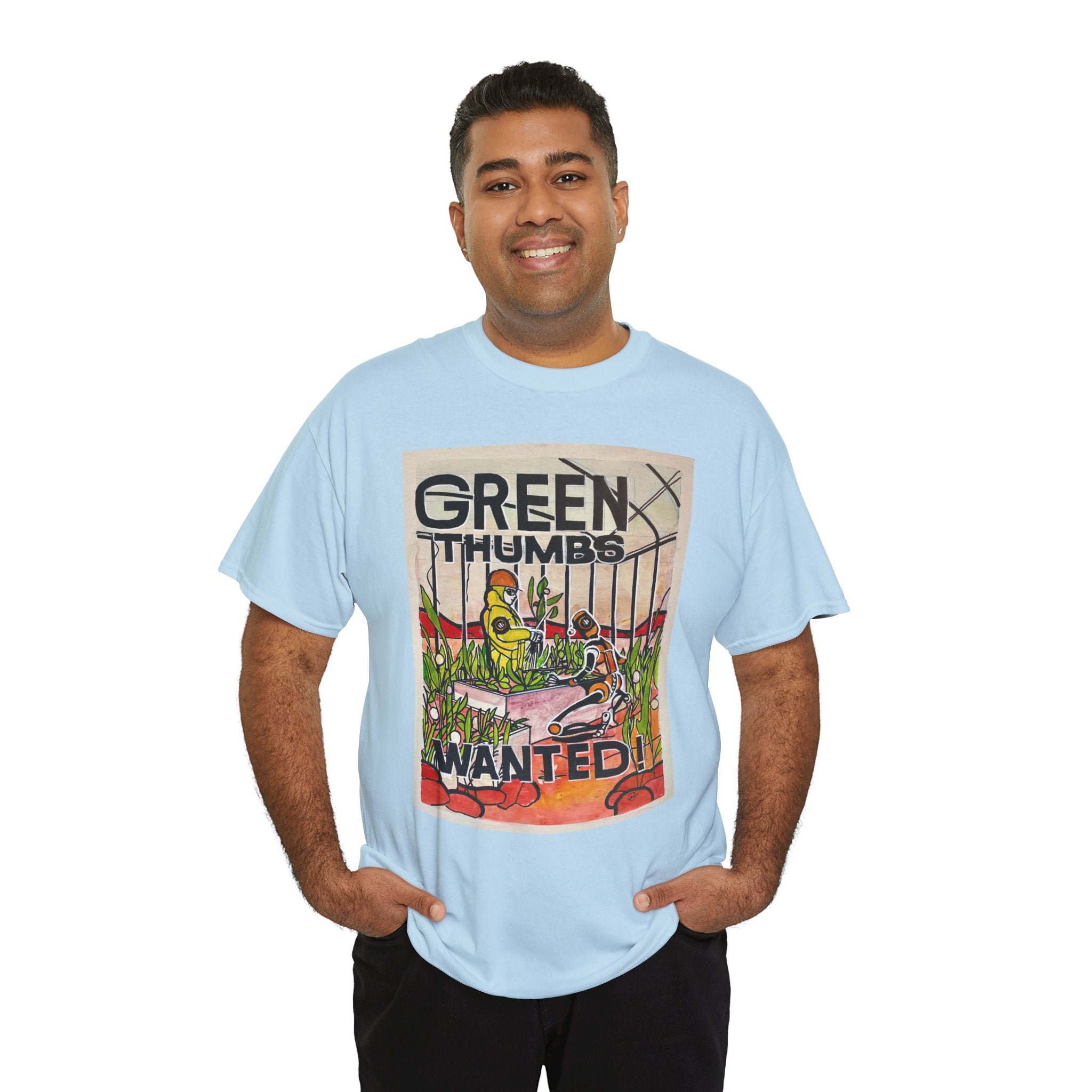Martian Green Thumbs Unisex Heavy Cotton Tee
